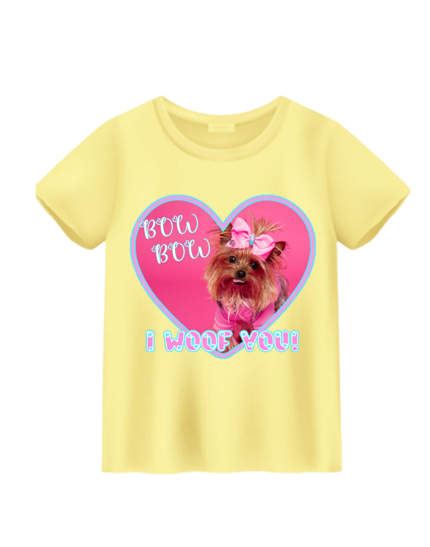 Bow Bow "I Woof You" Yellow T-Shirt